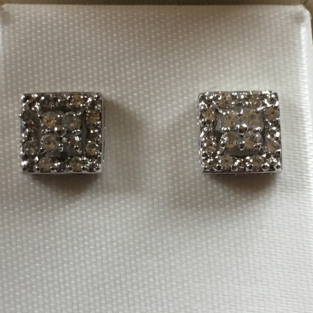 Sterling Silver- Topaz& Sapphire Earrings